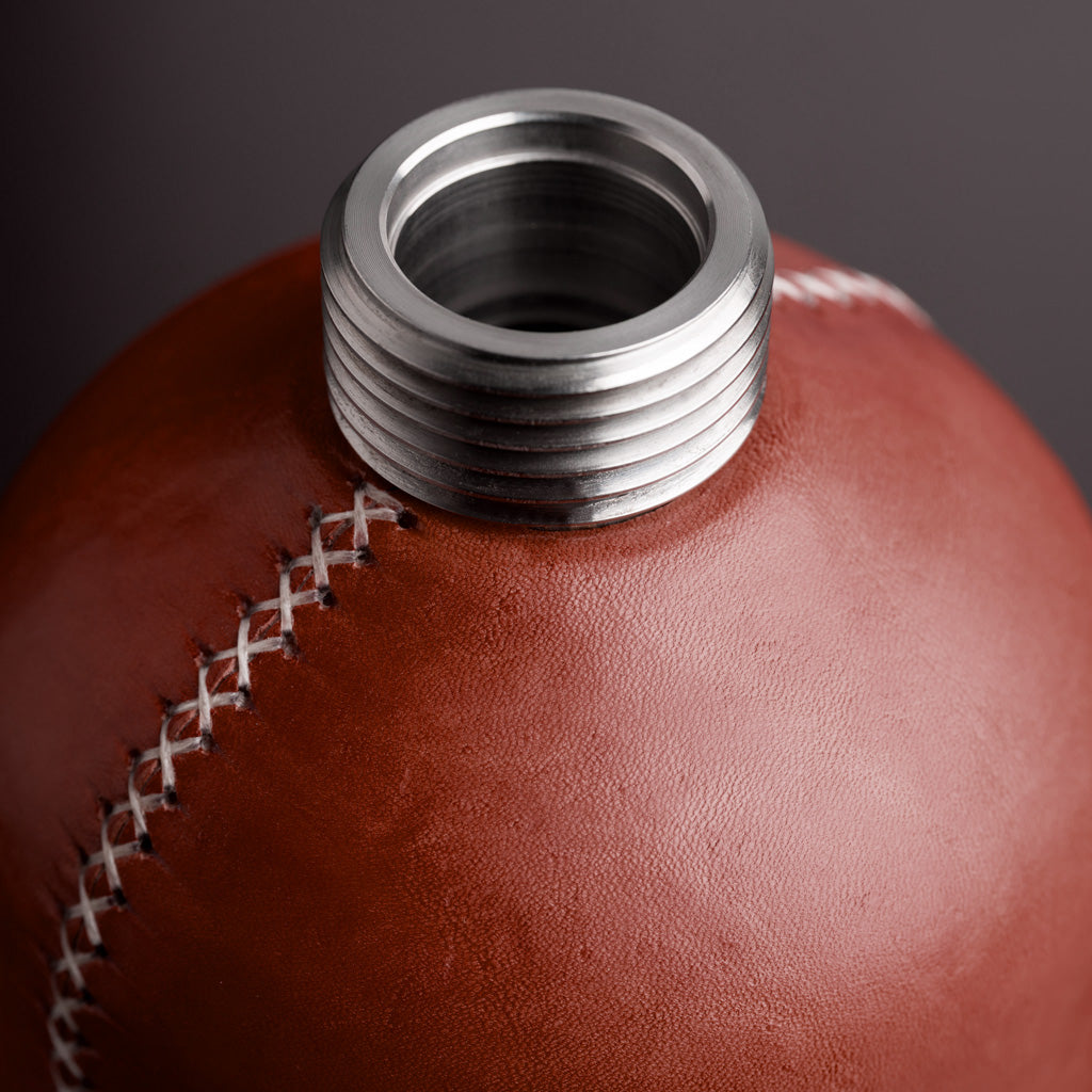 Florenz Soda Siphonflasche Leder Dunkelbraun