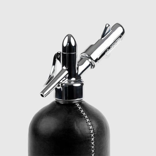 Florenz Soda Siphonflasche Leder Schwarz