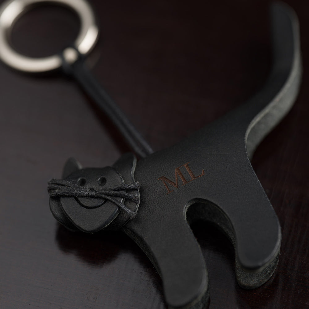 Pico Schlüsselanhänger Leder Kater mit Gravur