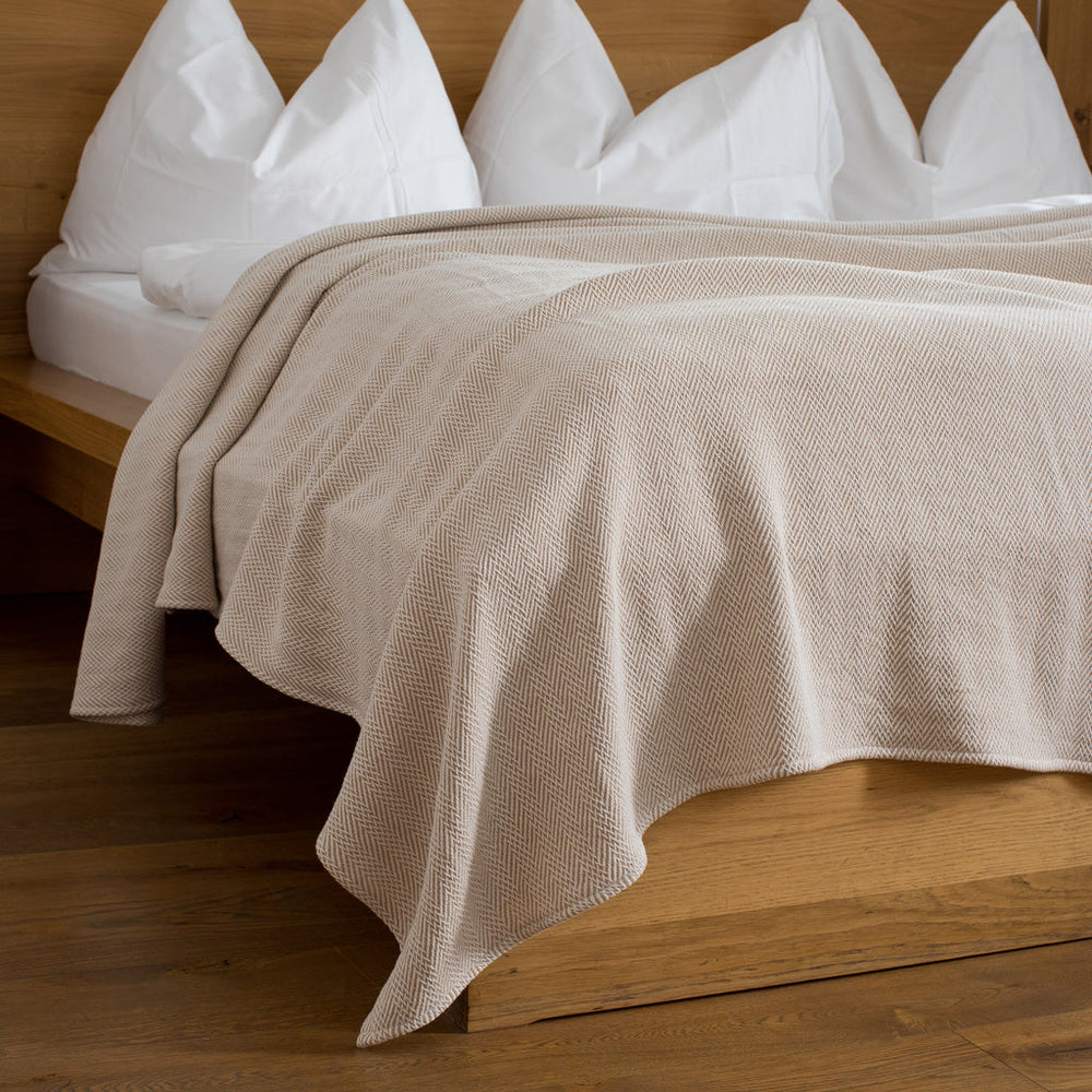 Sorrento Tagesdecke Bio-Baumwolle Natur