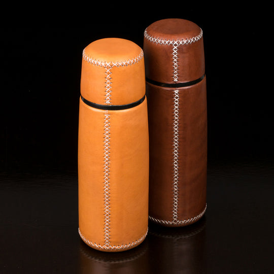 Anton Thermoskanne Leder Dunkelbraun